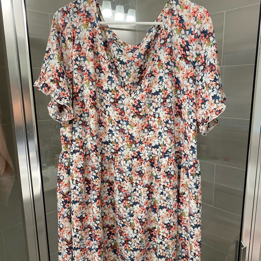 Shein V neck floral dress